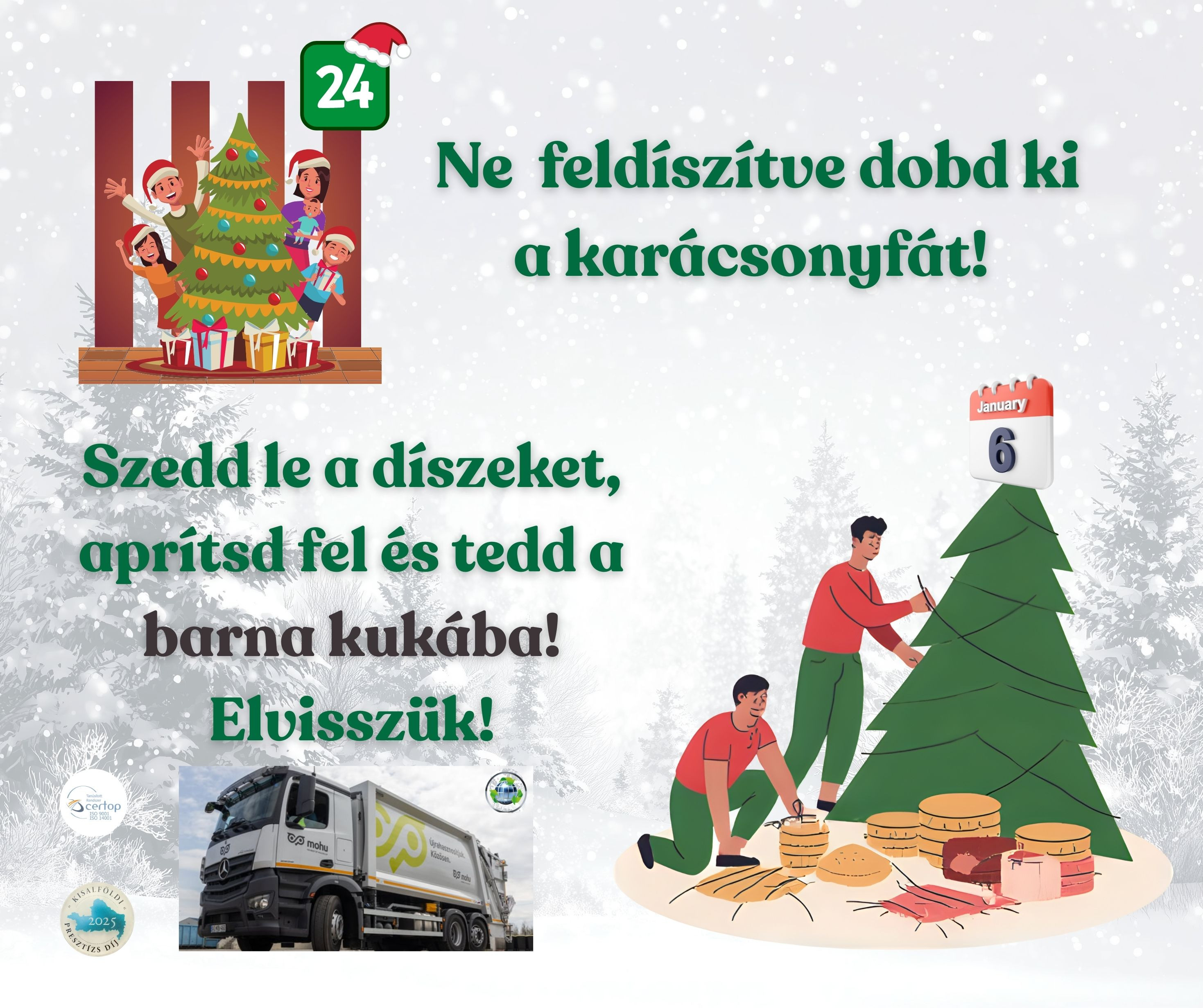 Karácsonyfa elhelyezése grafika